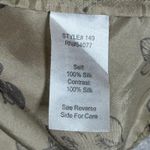 CAbi Silk Ruffle Blouse Womens Small Beige Gray Floral Print Sleeveless Career Photo 6