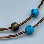 Artisan  made multiple layer choker necklace. Howlite tiger eye  crystal Photo 4