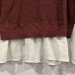 a.n.a  Red Woven Double Layered Sweater Medium M Photo 4
