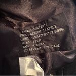 Jones New York  Vintage Genuine Leather‎ Jacket Satin Lining Women's Medium Black Photo 5