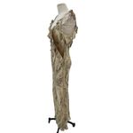 ZARA  Dress Snake Animal Print‎ Slip Midi Beige Tan Brown Ruffle Size Medium Photo 6