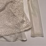 Hollister  Floral Lace Mesh Long Sleeve‎ Camisole Lined Top Antique White Size XS Photo 6