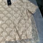 Adrianna Papell  Cream Sequin Blouse NWT Photo 2
