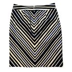 NWT, Ann Taylor Factory Black White Royal Blue Chevron Stripe Pencil Skirt, Sz 6 Photo 1