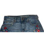Gap Womens  Sexy Boyfriend Floral Embroidered Denim Cut Off Jean Shorts Size 6 Photo 3