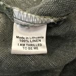 Flax  Womens Button Up Top L Large Green 100% Linen 3/4 Wide Sleeve Minimalist Photo 7