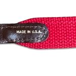 Vintage Made In USA Needlepoint Golf Belt Small Navy Blue Cherry Red Preppy Photo 7