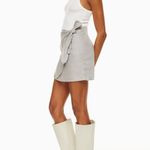 Aritzia Wilfred Parthenon Linen Mini Skirt Wrap Side Tie Gray Size 8 Photo 3