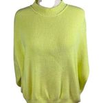 Vestique Oversized Neon Yellow Sweater S/M Ribbed Knit Relaxed Boxy Photo 0