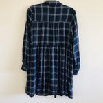 ZARA Navy Gold Plaid Shirt Dress - S Photo 8