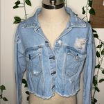 PacSun  Cropped Distressed Light Wash Denim Jacket Photo 1