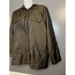 Style & Co  Jacket Womens Petite Sm Brown Hooded Zip Front Nylon Blend Pockets Photo 2