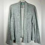 Sweet Grey Open Front Cardigan Cotton Blend Textured Stripes Women’s Size Large Gray Photo 0