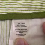 Talbots  Green and White Striped Cuffed and Cropped Pants Size 16 Like New Photo 5