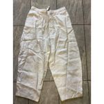 Madewell  Pants Womens XL Linen Drawstring Elastic Waist Cropped Lightweight Casu Photo 3