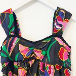 Marc Jacobs Marc Jacob’s Floral Black Silk Tank Top Ruffles Size 8 Photo 1