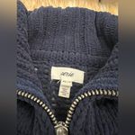 Aerie  Cable Car ¼ Zip Sweater Navy Blue Oversized Knit Pullover Size XS NWOT Photo 5