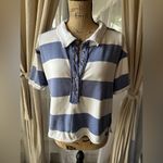 We The Free Free People Cleo Stripe Crop Polo Shirt Photo 2