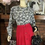 Oscar de la Renta EXPRESSIONS VINTAGE 1980'S BLACK & WHITE PAISLEY BLOUSE (14) Photo 2