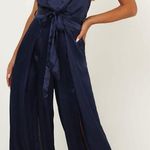 Showpo navy satin jumpsuit  Photo 0