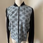 Rapha x Liberty Gray‎ Geometric Print Bomber Jacket Women's S Cycling Style Zip Black Size M Photo 1