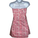 Peppermayo  Linen  Blend White With Pink Flowers Lined Strapless Dress EUC Size 4 Photo 4