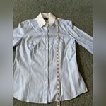 Saks 5th Avenue Saks Fifth Avenue Classic Blue Button Down Collared Shirt Womens Size 6 NWT Photo 2