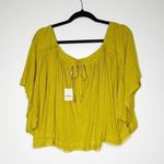 Free People NWT Golden Meadow Sunsetter Top Women's Gold Yellow Size L Photo 3