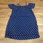 Old Navy Off-The-Shoulder Oversized Shift Dress Navy Blue White XS Extra Small Photo 3