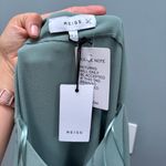 Reiss  Marcia Slash Neck Cinch Waist Dress Pale Sage Green 8 Photo 9