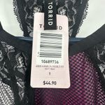 Torrid  Size 1 Dress Black‎ Pink Sleeveless Lace Mesh Sheer Front Prom Party NWT Photo 4