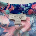 Charlie Paige Floral Summer Mini Dress Women M Blue Pink Pleated Round Neck NWT Photo 5