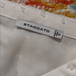 Staccato  women’s size small pullover ruffle sleeve tank top polka dot v-neck Photo 2