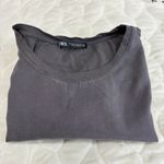 ZARA ‎ Womens Gray Lyocell Long Sleeve Tunic Top Side Slit Relaxed Fit Medium Photo 5