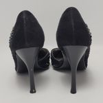 Anne Michelle Anne Mitchell Black Suede Beaded Embellished D'orsay Heels Size 7.5 Photo 2