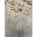 Sheri Bodell 100% Silk Ruffle Mini Dress • Cream Boho Lace • Party / Resort XS Photo 3