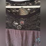 Vocal Voice Of California Lace Contrast Beaded Tunic Sz 1XL 3/4 Sleeves Gray NWT Photo 3