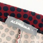 Alembika Dynamite Days Dynamo Flare Leg Cropped Pants Brick Red Black Polka Dot Size 8 Photo 8