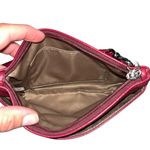 Coach Park Crimson Burgundy Pebbled Leather Wallet Clutch Photo 6