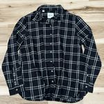 Jachs Girlfriend Jach’s Girlfriend Super Soft Black White Flannel Button Up Top Women’s Medium Photo 1