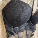 Victoria's Secret Victoria’s Secret Black Rhinestone Strap Pushup Corset Bra Top 34DD Photo 2