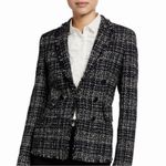 Akris Punto Deep Navy White Black Tweed Mock Double-Breasted Blazer Size 4 Photo 1