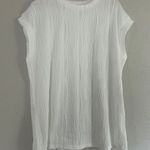 🦋 NWOT Textured White Women's Top Blouse Short Sleeve T Photo 0