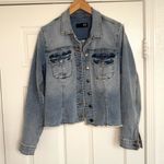 Kut From The Kloth Jill Raw Hem Denim Jean Jacket Large L Photo 2