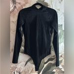 Lulus  Black Velvet Bodysuit NWOT Photo 4