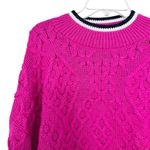 Mother The Mock Neck Pink Cable Knit Cropped Jumper Sweater Size Medium Photo 2