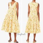 Kate Spade NWT Kate Daisy Vineyard Midi Cotton Dress, Yellow Photo 1
