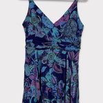 Margarita Rayon Floral Mini Babydoll Dress Medium Hippie Boho Fairy Y2K Purple Multiple Photo 0