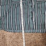 Free People  Womens Striped Button Up Shirt Natural Size Medium Blue Photo 6