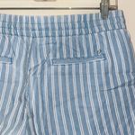 Calvin Klein Blue & White Striped High Rise Pull-on Fabric Shorts Photo 4